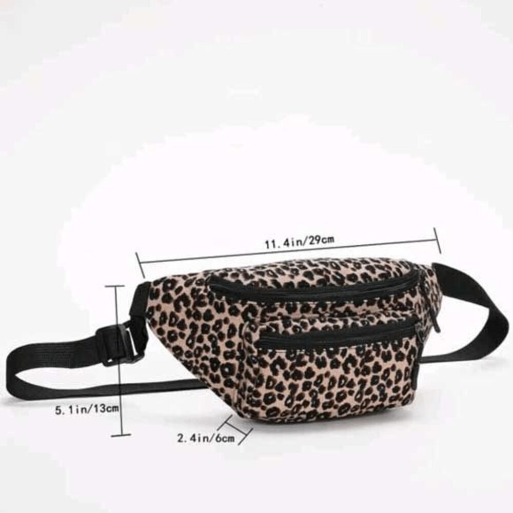 Light Brown Ladies Double Zip Fanny Pack - Picture 4 of 7